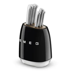 Smeg 50's Style Retro KBSF02 7-Piece Knife Block Set - Black