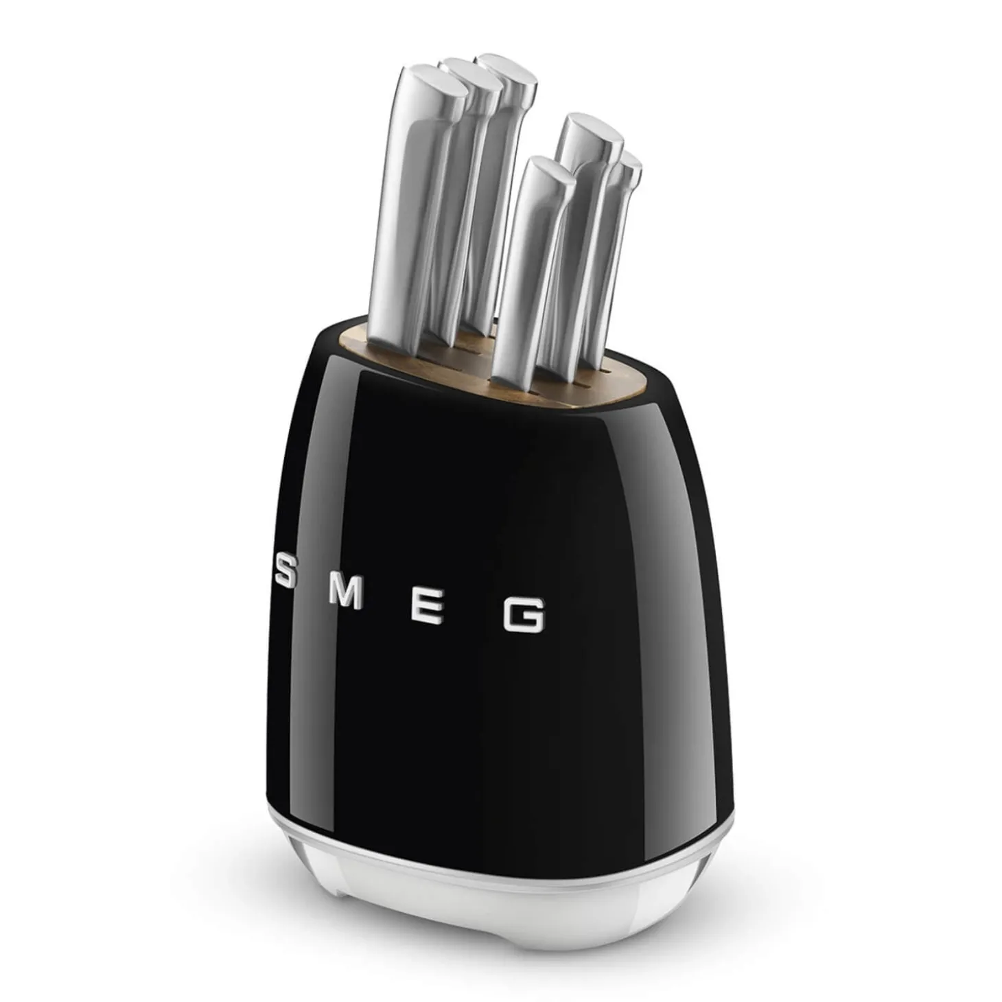 Smeg 50's Style Retro KBSF02 7-Piece Knife Block Set - Black