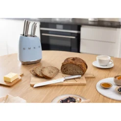 Smeg 50's Style Retro KBSF02 7-Piece Knife Block Set - Pastel Blue