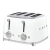 Smeg 50's Style Retro TSF03 4 Slice Toaster - White