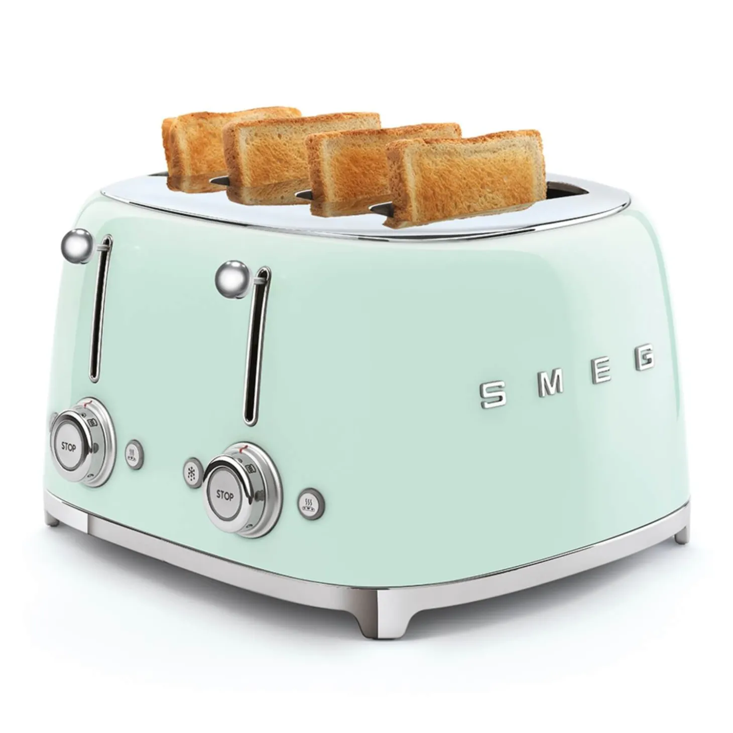 Smeg 50's Style Retro TSF03 4 Slice Toaster - Pastel Green