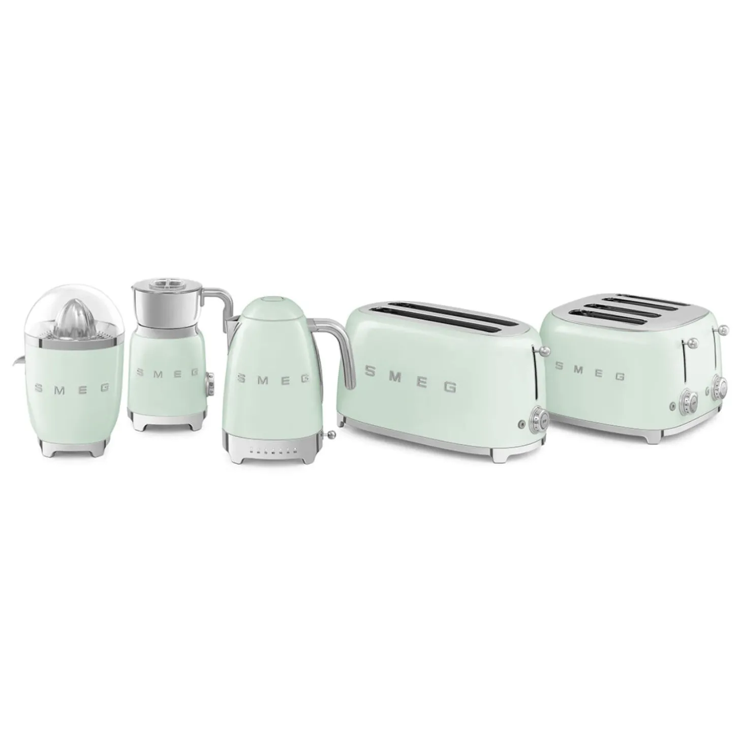 Smeg 50's Style Retro TSF03 4 Slice Toaster - Pastel Green