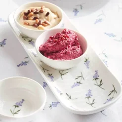 Sophie Conran Porcelain 3 Dip Bowls & Tray Set - Lavandula