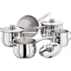 Stellar 1000 Deep Stainless Steel Saucepan Set - 5 Piece