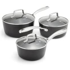 Stellar Rocktanium 3-Piece Non-Stick Saucepan Set with Glass Lids
