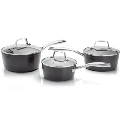 Stellar Rocktanium 3-Piece Non-Stick Saucepan Set with Glass Lids