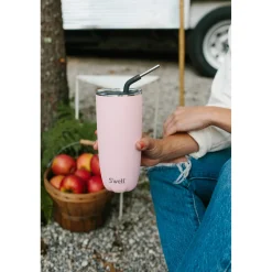 S'well 530ml Travel Tumbler with Lid - Pink Topaz
