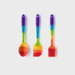 Taylor's Eye Witness Mini Silicone 3-Piece Utensil Set - Rainbow