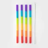 Taylor's Eye Witness 4-Piece Silicone Reusable Drinking Straws - Rainbow