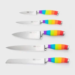 Taylor's Eye Witness 5-Piece Kitchen Knife Block Set - Rainbow