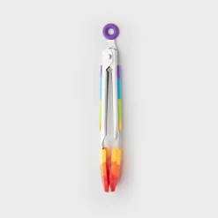 Taylor's Eye Witness Stainless Steel Silicone Mini Tongs - Rainbow