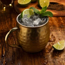 Taylor's Eye Witness Taproom Stainless Steel 450ml Moscow Mule Mug - Hammered Gold