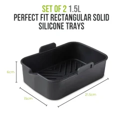 Tower Air Fryer Rectangular Solid Trays - Pack of 2