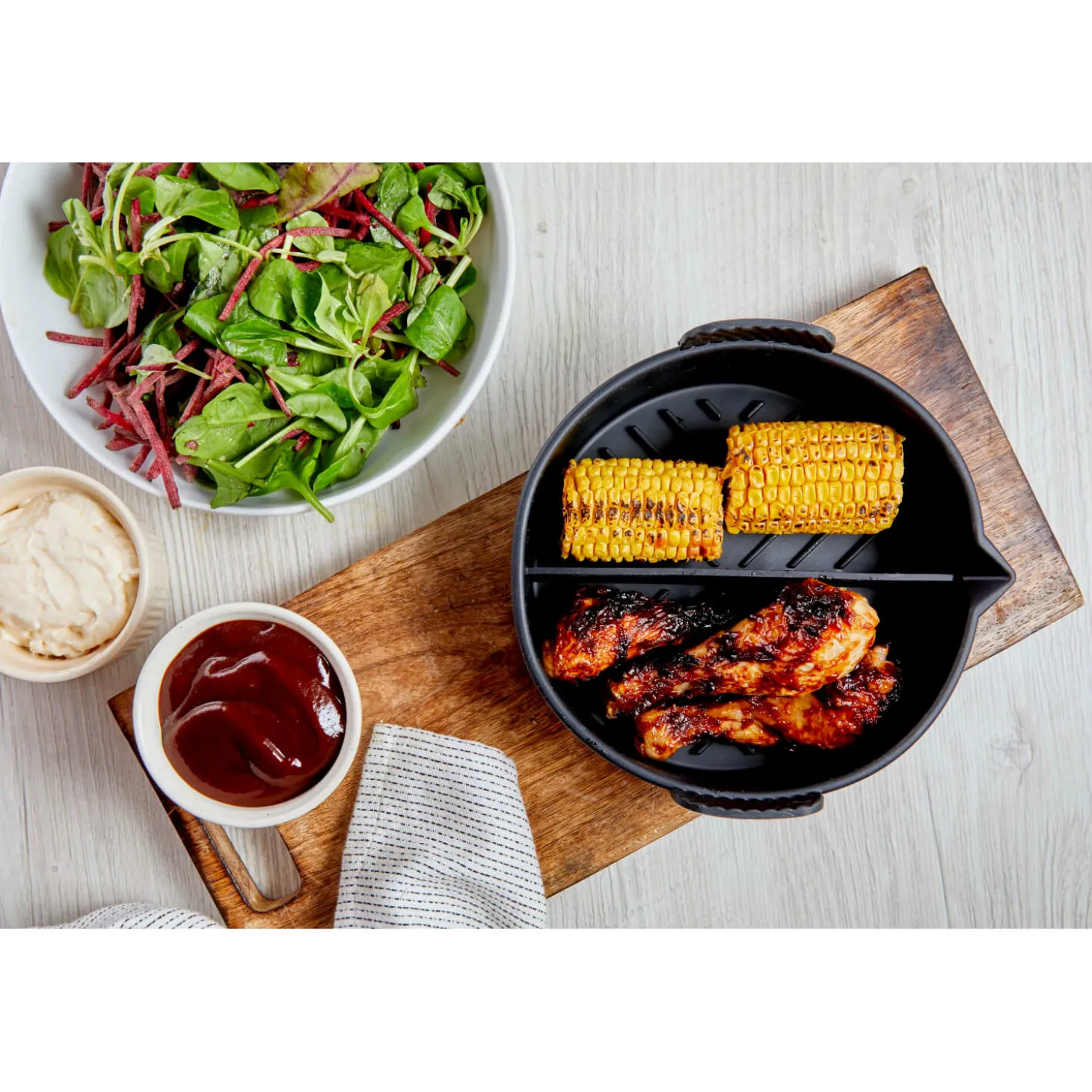 Tower Air Fryer Round Solid Tray with Divider