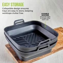 Tower Air Fryer Square Foldable Trays - Pack of 2