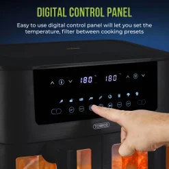 Tower T17151 Vortx 8L Vizion Dual Basket Digital Air Fryer - Black