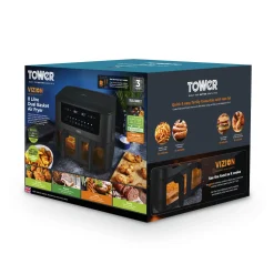 Tower T17151 Vortx 8L Vizion Dual Basket Digital Air Fryer - Black
