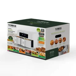Tower T17137WHT Vortx 8.5L Dual Basket Digital Air Fryer - White