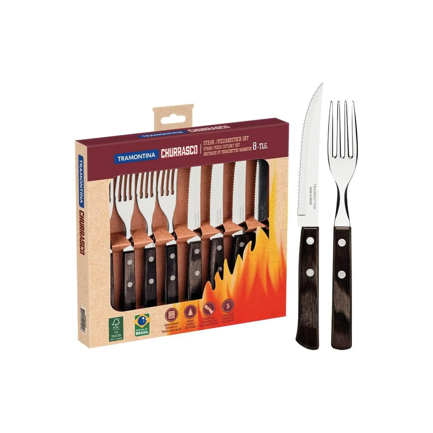 Tramontina Churrasco 8-Piece Steak Knife & Fork Set