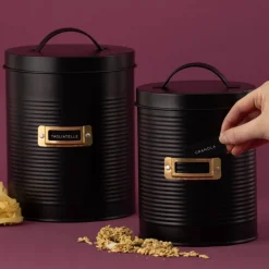 Typhoon 2-Piece Round Storage Canisters - Otto Black