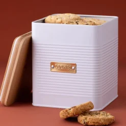 Typhoon Square Cookie Canister - Otto White