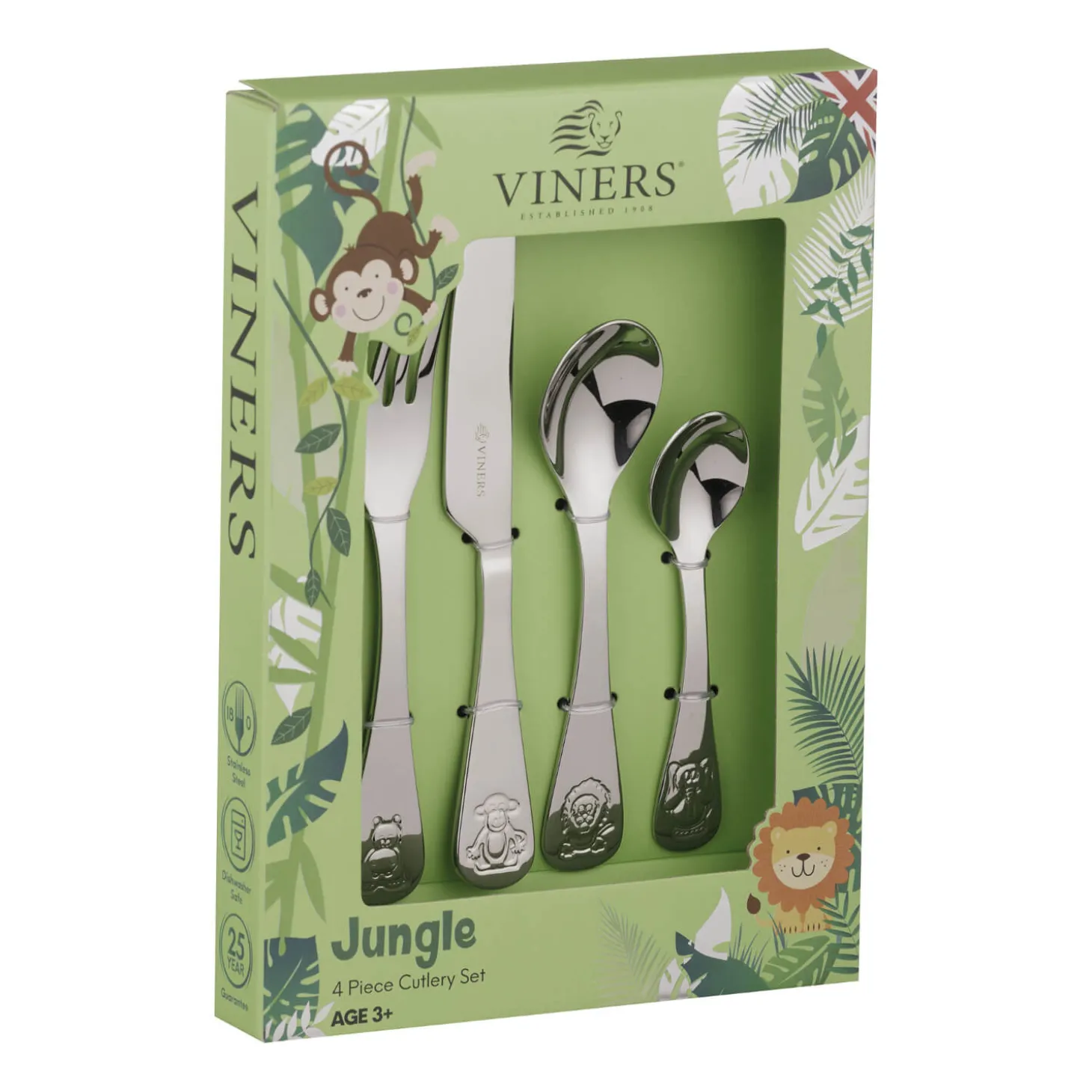 Viners Jungle 4-Piece Childrens Cutlery Set