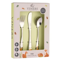 Viners The Fox 3-Piece Stainless Steel Childrens Cutlery Set