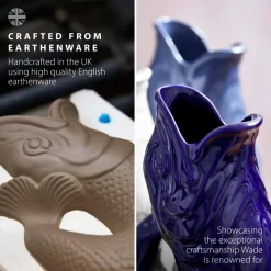 Wade Fish Earthenware 1.2 Litre Gluggle Jug - Cobalt