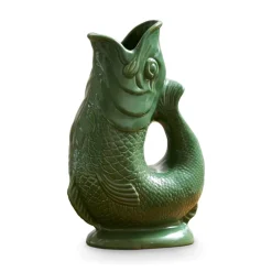 Wade Fish Earthenware 1.2 Litre Gluggle Jug - Forest Green