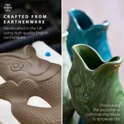 Wade Fish Earthenware 1.2 Litre Gluggle Jug - Forest Green