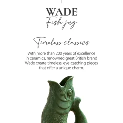 Wade Fish Earthenware 1.2 Litre Gluggle Jug - Forest Green