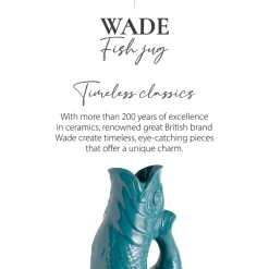 Wade Fish Earthenware 0.6 Litre Gluggle Jug - Agave
