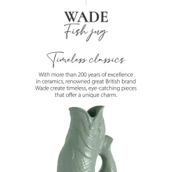 Wade Fish Earthenware 0.6 Litre Gluggle Jug - Sage