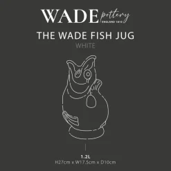 Wade Fish Earthenware 1.2 Litre Gluggle Jug - White
