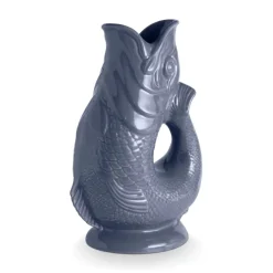 Wade Fish Earthenware 1.2 Litre Gluggle Jug - French Grey