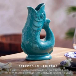 Wade Fish Earthenware 1.2 Litre Gluggle Jug - Agave