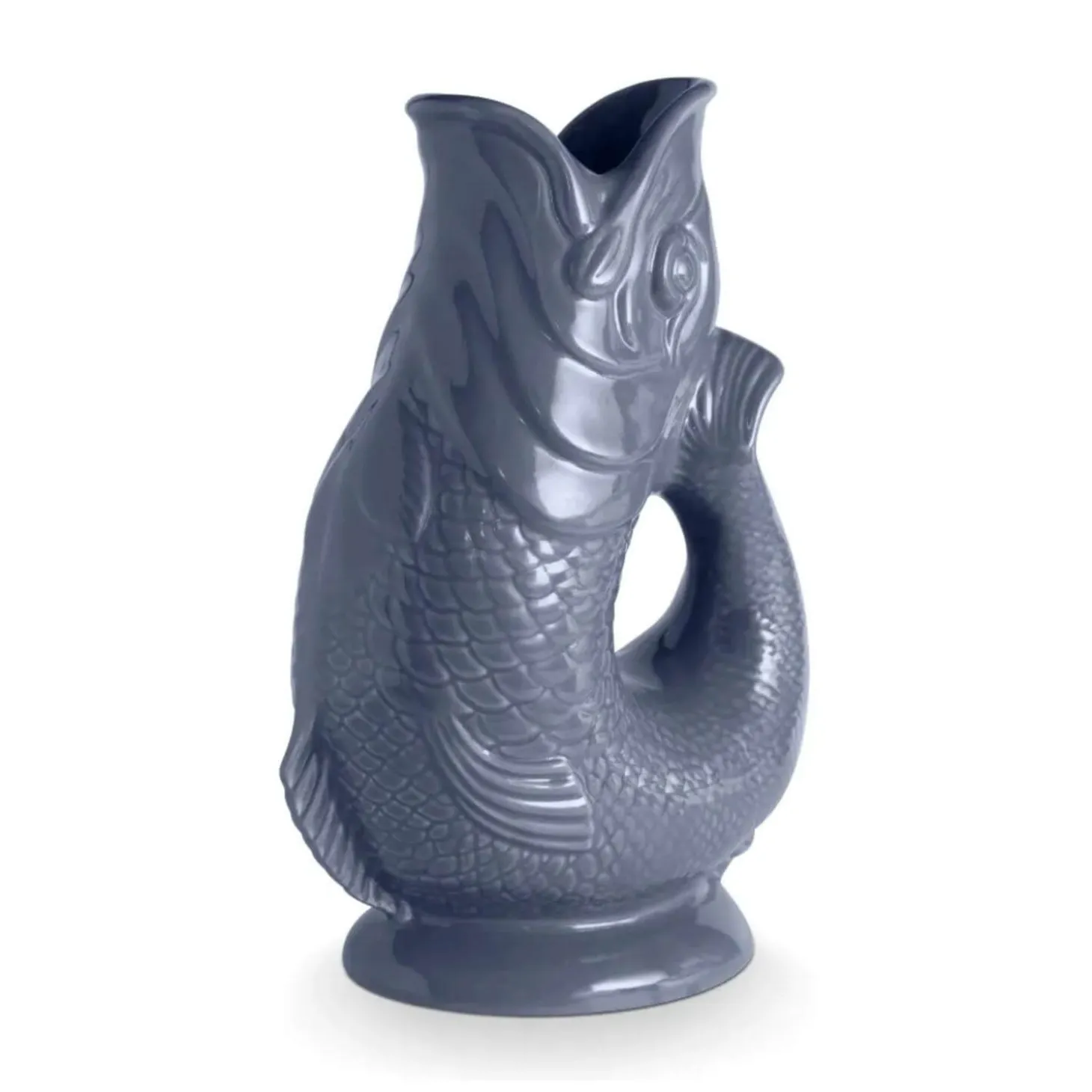 Wade Fish Earthenware 0.6 Litre Gluggle Jug - French Grey