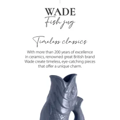 Wade Fish Earthenware 0.6 Litre Gluggle Jug - French Grey