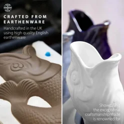 Wade Fish Earthenware 0.6 Litre Gluggle Jug - White