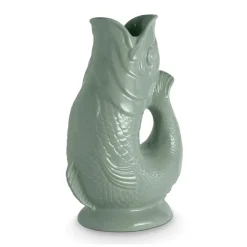 Wade Fish Earthenware 1.2 Litre Gluggle Jug - Sage