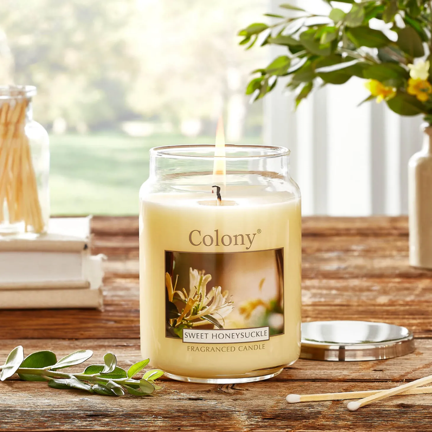 Wax Lyrical Colony Large Scented Candle Jar - Sweet Honeysuckle