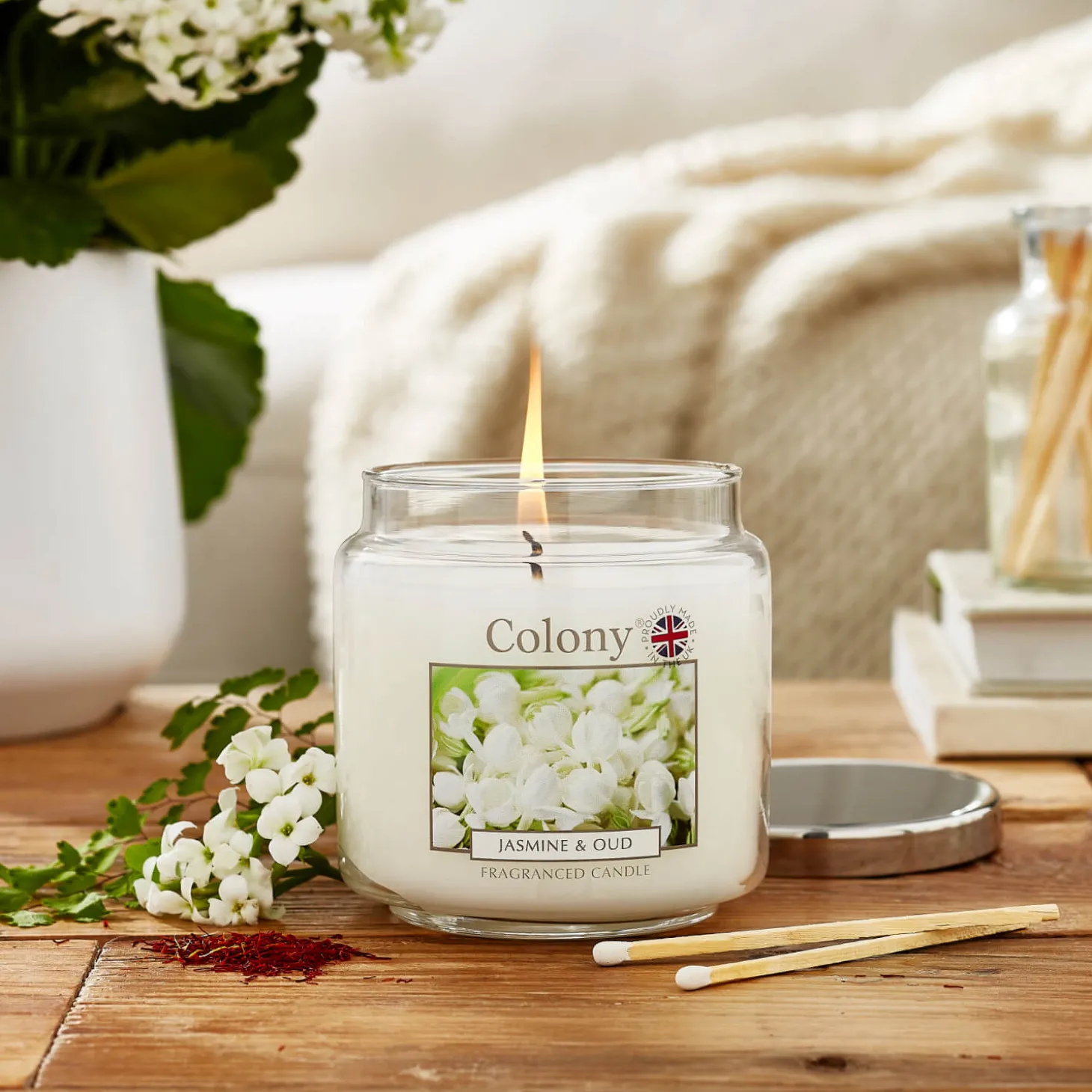 Wax Lyrical Colony Medium Scented Candle Jar - Jasmine & Oud
