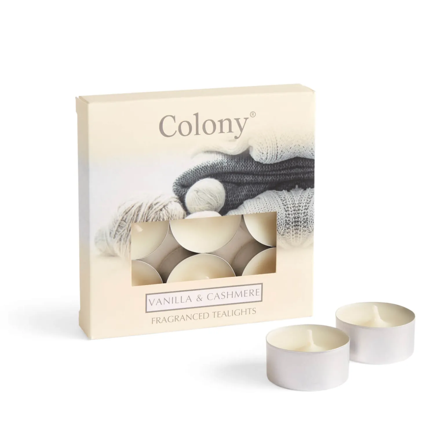 Wax Lyrical Colony Pack of 9 Scented Tealights - Vanilla & Cashmere