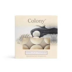 Wax Lyrical Colony Pack of 9 Scented Tealights - Vanilla & Cashmere