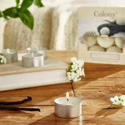Wax Lyrical Colony Pack of 9 Scented Tealights - Vanilla & Cashmere