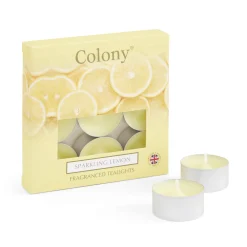 Wax Lyrical Colony Pack of 9 Scented Tealights - Sparkling Lemon
