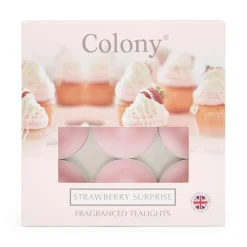 Wax Lyrical Colony Pack of 9 Scented  Tealights - Strawberry Surprise