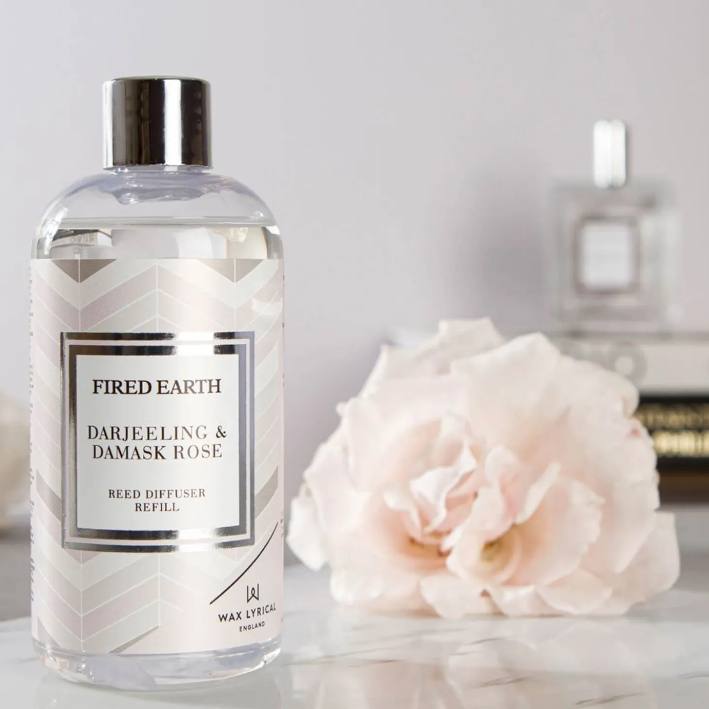 Wax Lyrical Fired Earth Reed Diffuser 200ml Refill - Darjeeling & Damask Rose