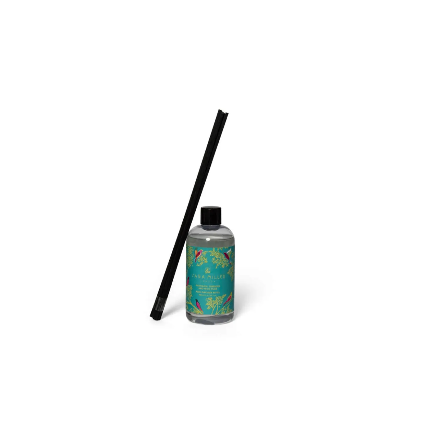 Wax Lyrical Sara Miller Mandarin, Tuberose & Wild Musk 200ml Reed Diffuser Refill - Green Birds