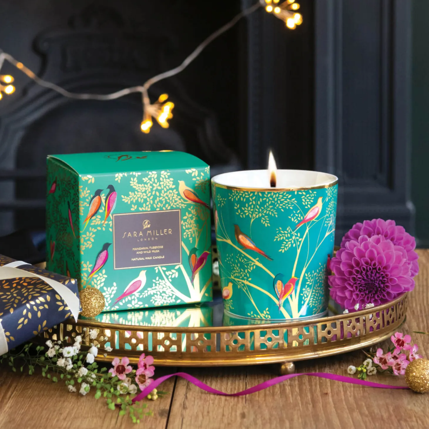 Wax Lyrical Sara Miller Scented Candle - Mandarin, Tuberose & Wild Musk